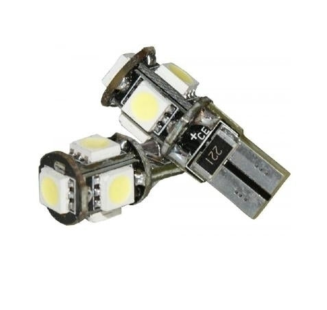 T10 - 5 LED - 5050 - canbus - 12 volt - 2 stuks T10 - 5 LED - 5050 - canbus - 12 volt - 2 stuks